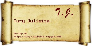 Tury Julietta névjegykártya
